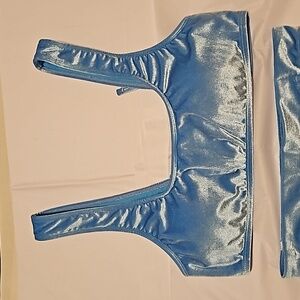 Decree Cheeky Swim Bathing Suit Top Sz Jr. XL Blue NWOT